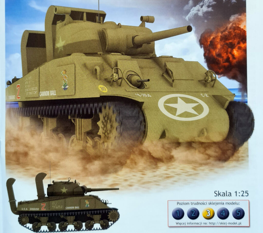 M4 Sherman z wydawnictwa Sklej Model – inbox