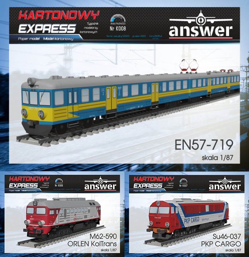Kolejne modele pociągów z serii Kartonowy Express