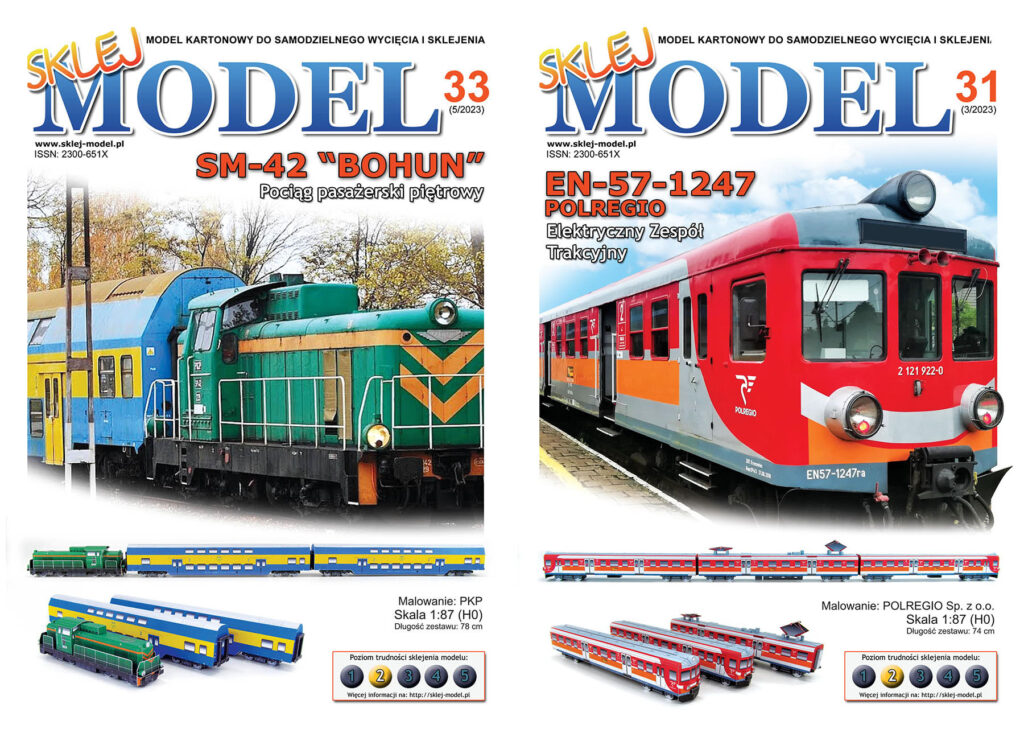 Kolejne pociągi z wydawnictwa Sklej Model